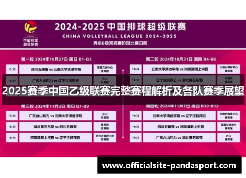 2025赛季中国乙级联赛完整赛程解析及各队赛季展望